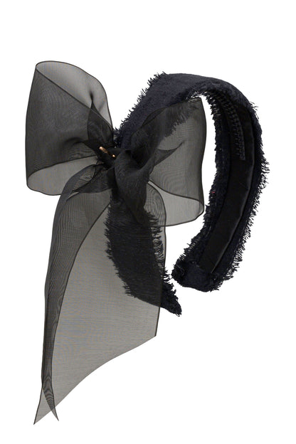 Belle Organza Fringe Headband - Black (Handmade in the USA!)