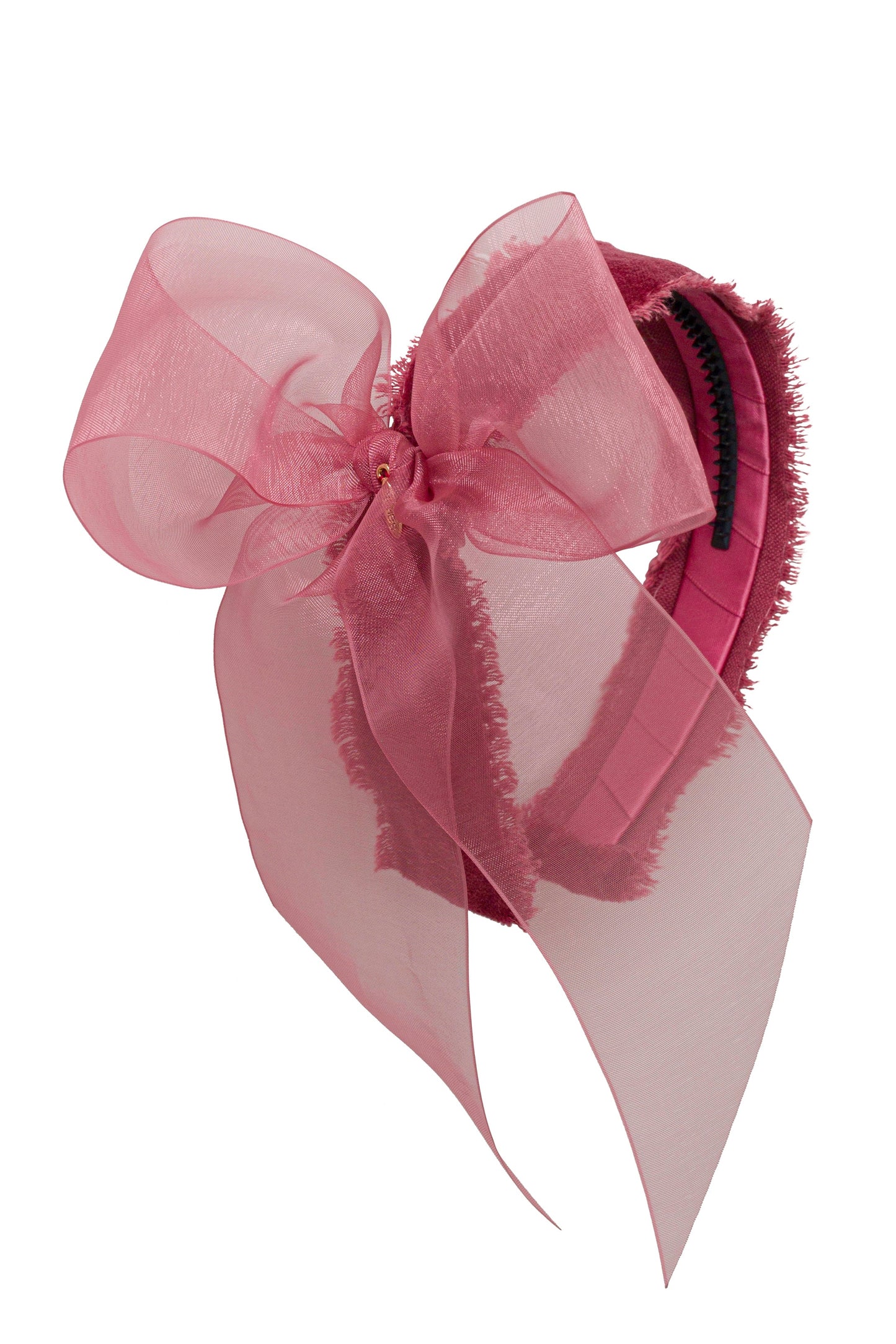 Belle Organza Fringe Headband - Cranberry (Handmade in the USA!)