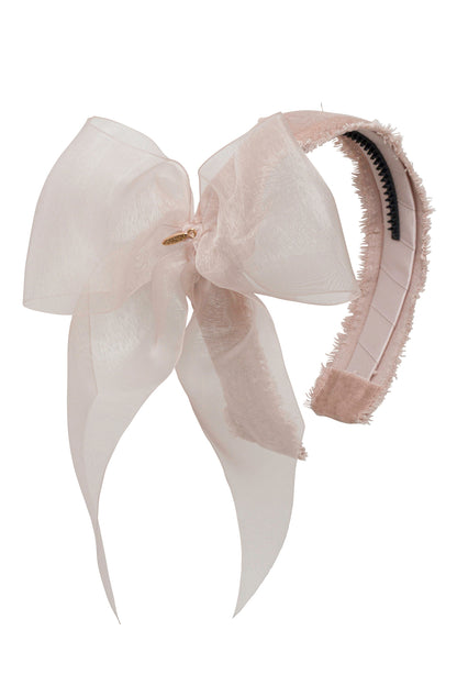 Belle Organza Fringe Headband - Mushroom Taupe (Handmade in the USA!)