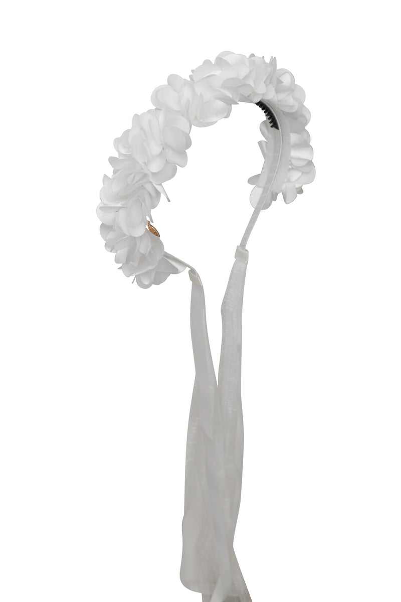 Carnation Hard Headband - White