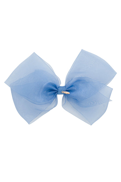 Dahlia Organza Clip - Capri Blue (Handmade in the USA!)