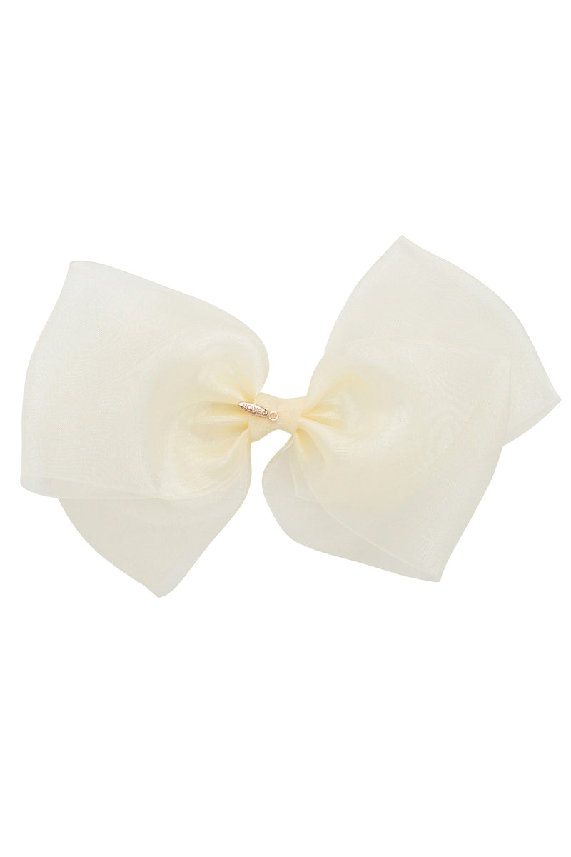 Dahlia Organza Clip - Ivory (Handmade in the USA!)