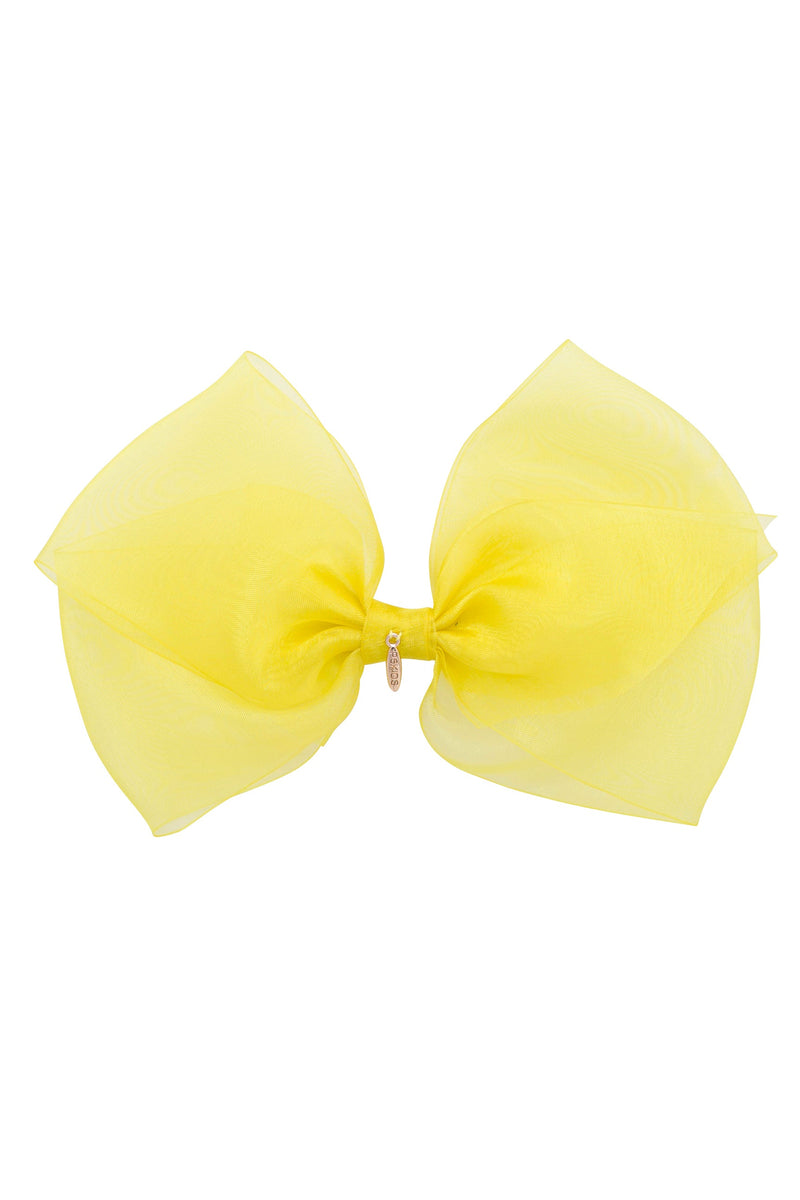 Dahlia Organza Clip - Lemon (Handmade in the USA!)