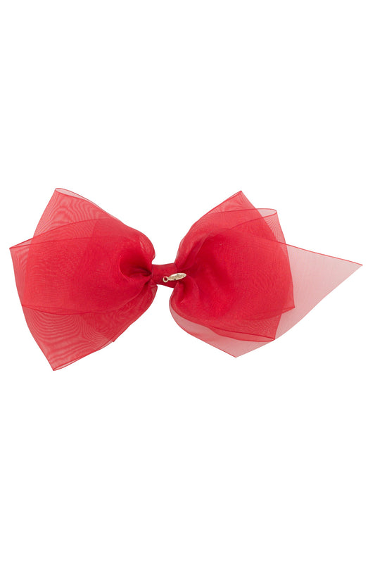 Dahlia Organza Clip - Red (Handmade in the USA!)