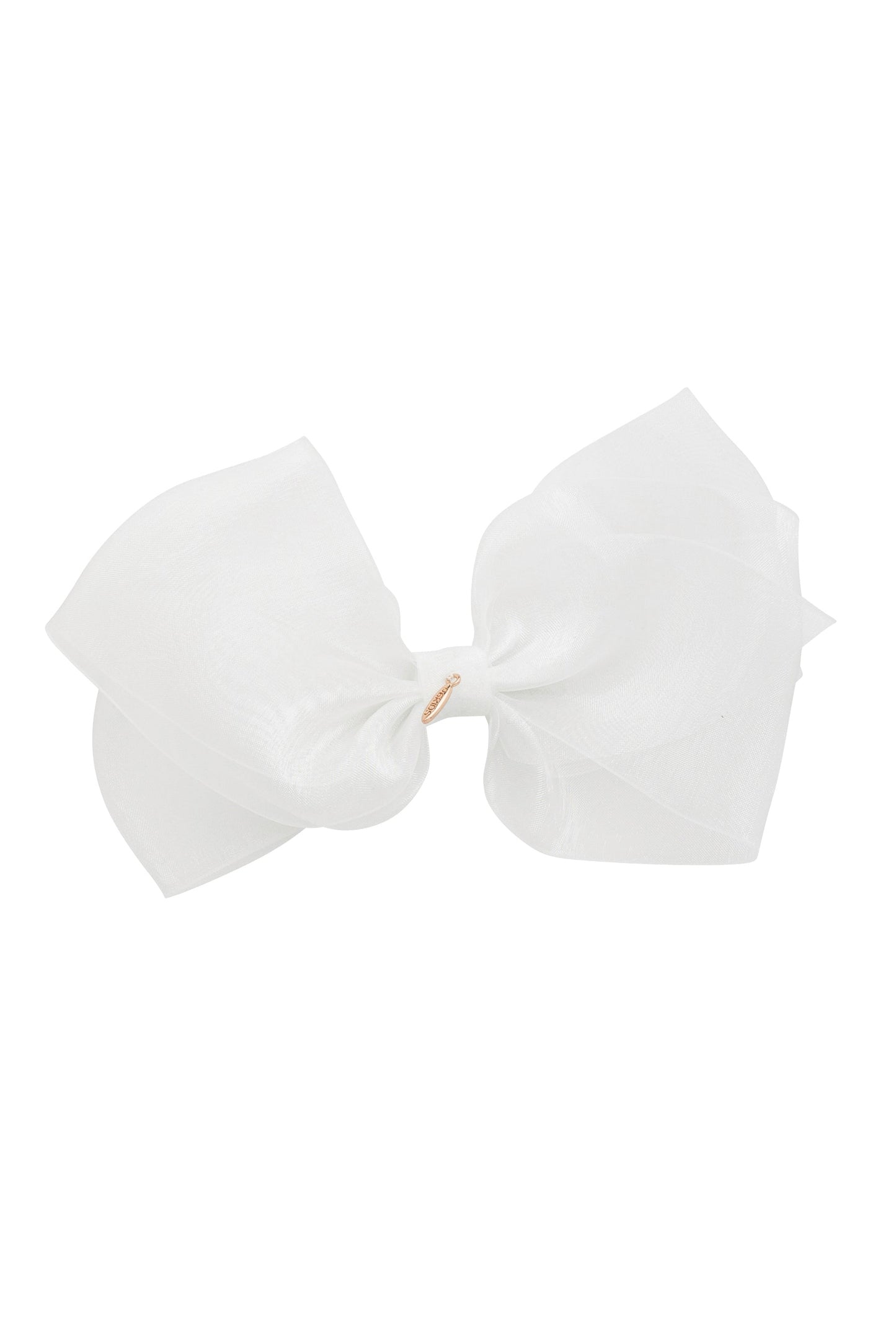 Dahlia Organza Clip - White (Handmade in the USA!)