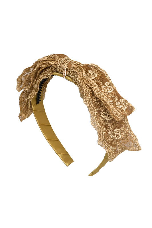 Heather Lace Headband - Gold