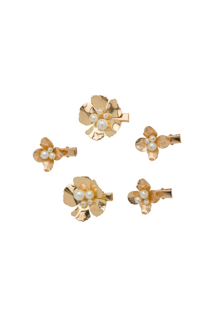 Hibiscus Clip Set of 2 - Gold