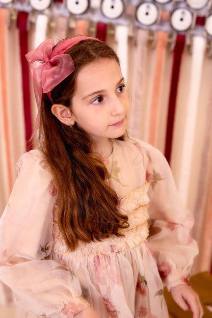 Belle Organza Fringe Headband - Cranberry (Handmade in the USA!)