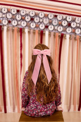 Madeline Velvet Long Tail Bow Clip - Dusty Rose (Handmade in the USA!)