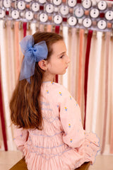 Oversized Organza Bow Clip  - Antique Blue (Handmade in the USA!)