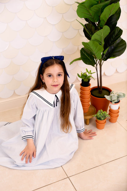 Matilda Satin Headband - Navy