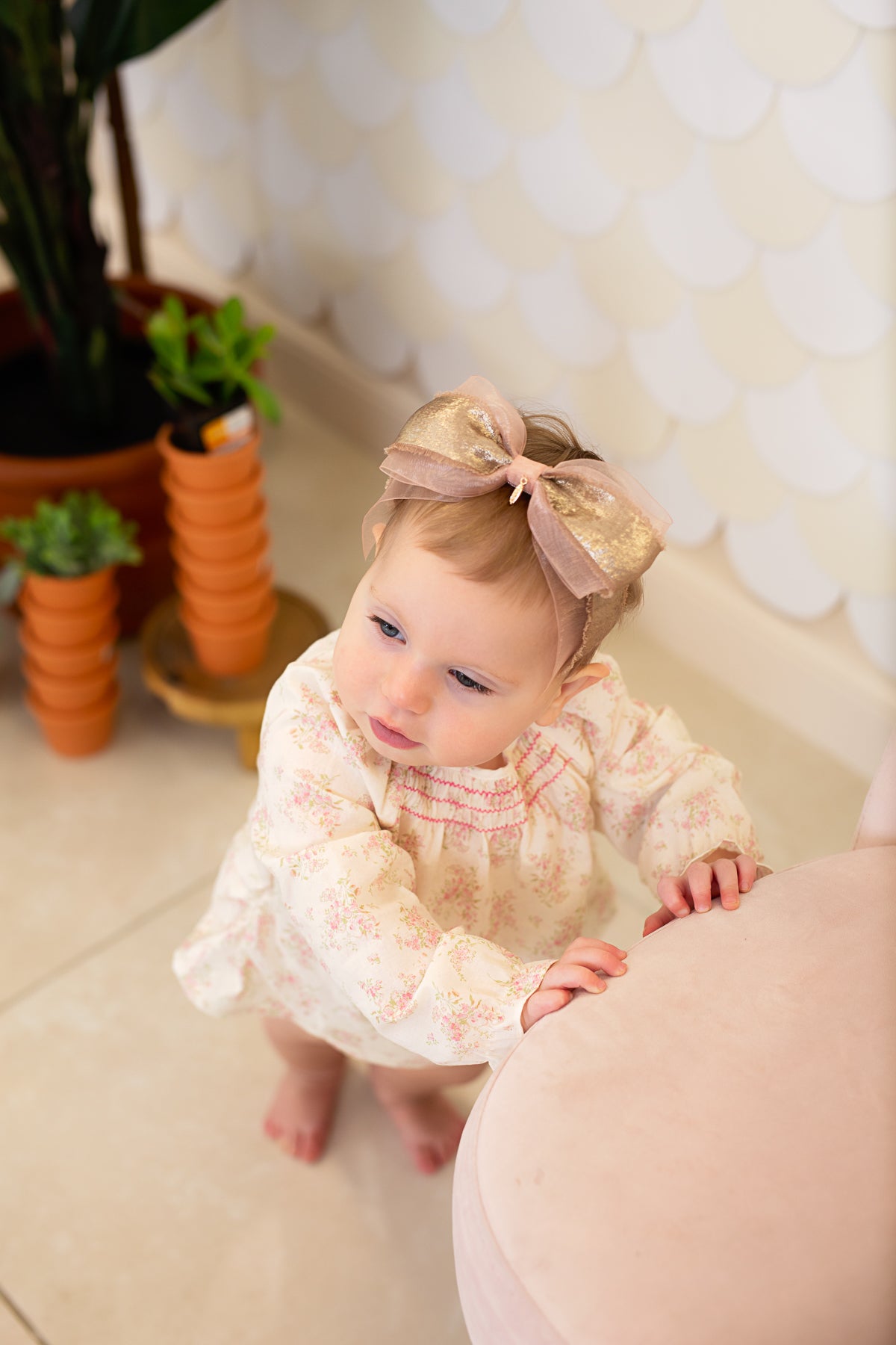 Primrose Bow Wrap - Ivory/Gold