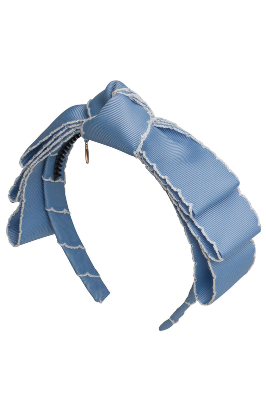 Knotted Heather Moonstitch Headband - French Blue