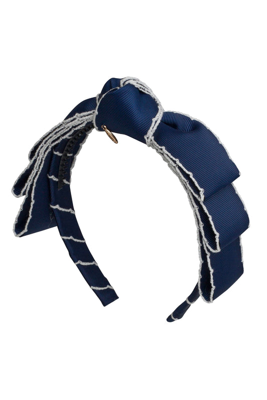 Knotted Heather Moonstitch Headband - Navy