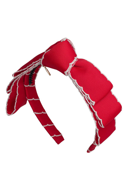 Knotted Heather Moonstitch Headband - Red