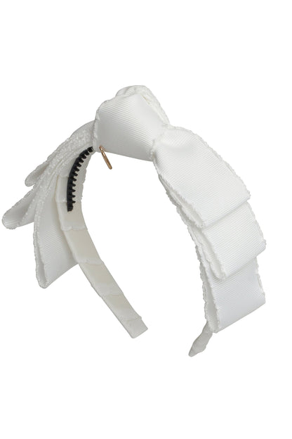 Knotted Heather Moonstitch Headband - White