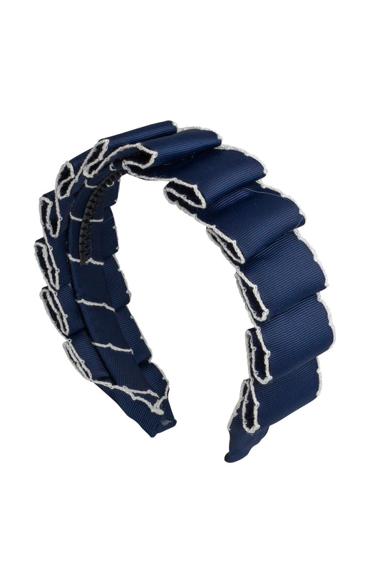 Layered Moonstitch Headband - Navy