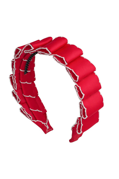 Layered Moonstitch Headband - Red