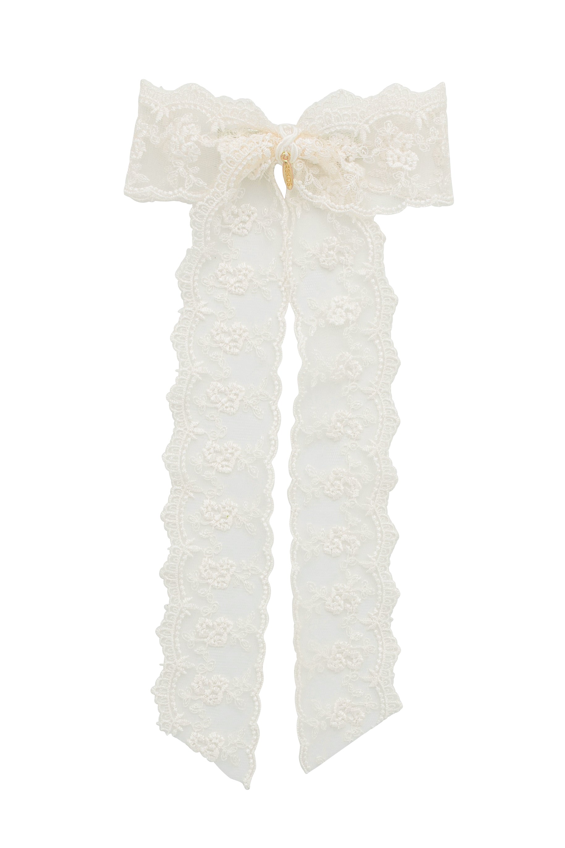 Princess Lace Long Bow Clip - Ivory – Project6NYKids