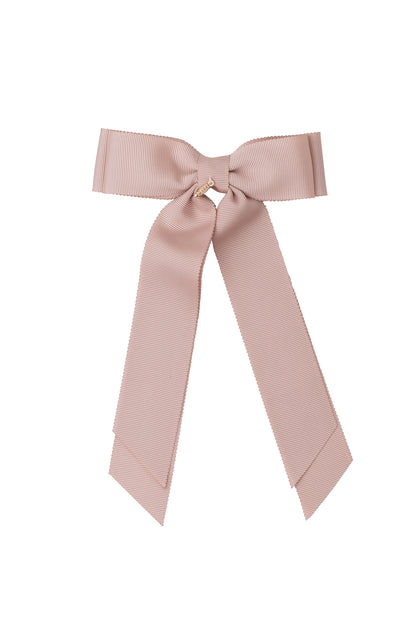 Madeline Petersham Long Tail Bow Clip - Vanilla