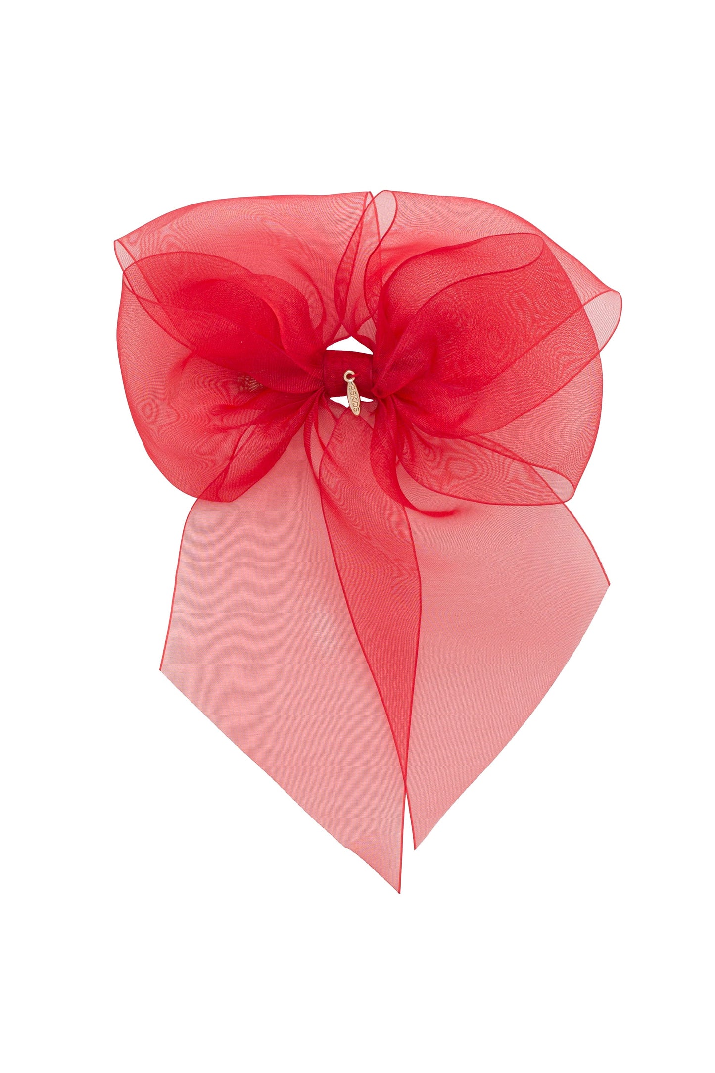 Oversized Organza Bow Clip  - Red (Handmade in the USA!)