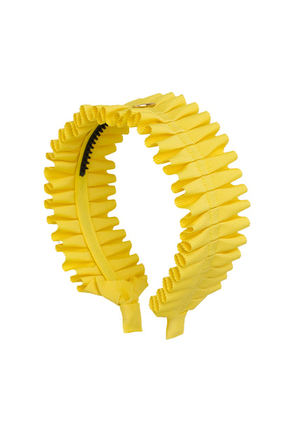 Pleated Palm Headband - Lemon