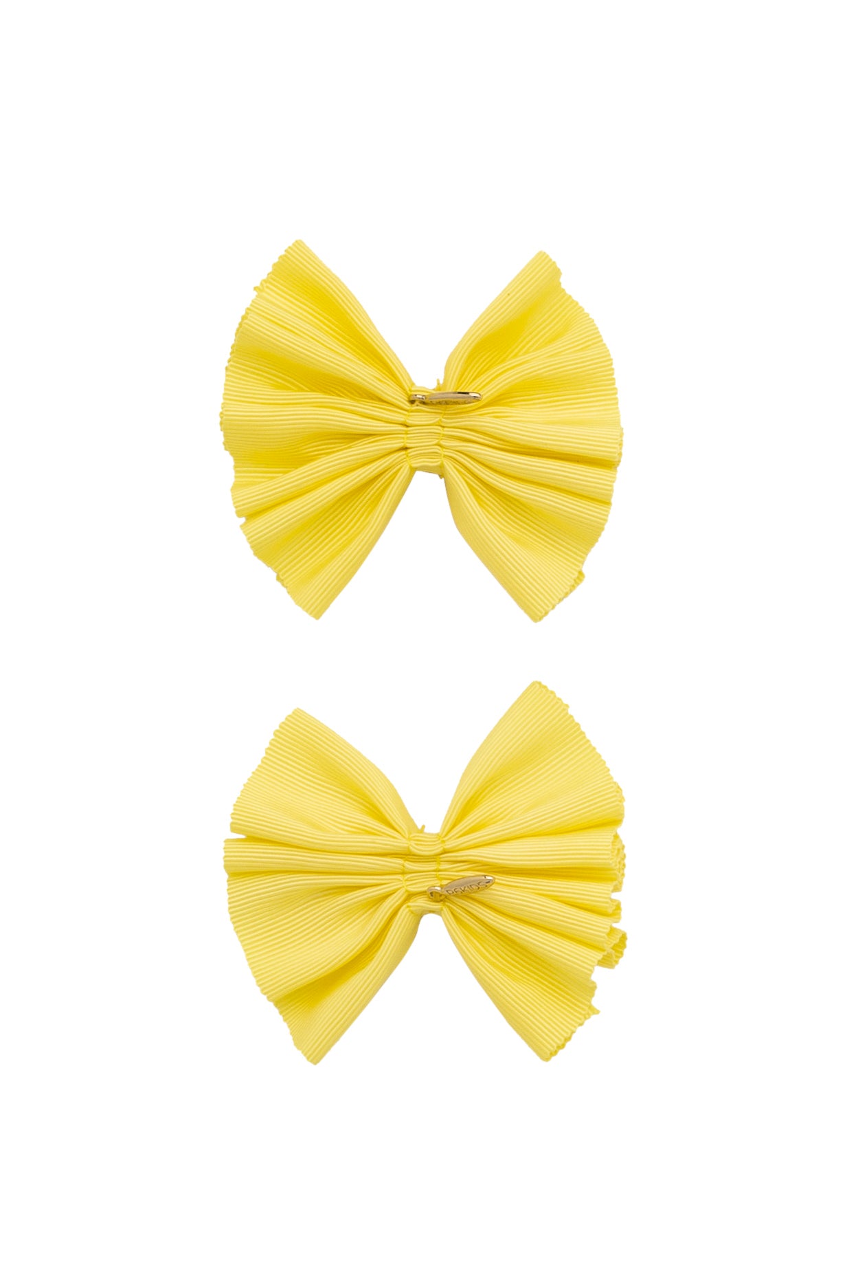 Pleated Palm Piggies Clip Set - Lemon