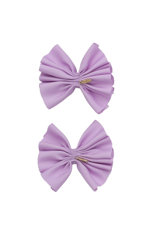 Pleated Palm Piggies Clip Set - Light Orchid Lilac