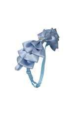 Pleated Ribbon Satin Wrap - French Blue