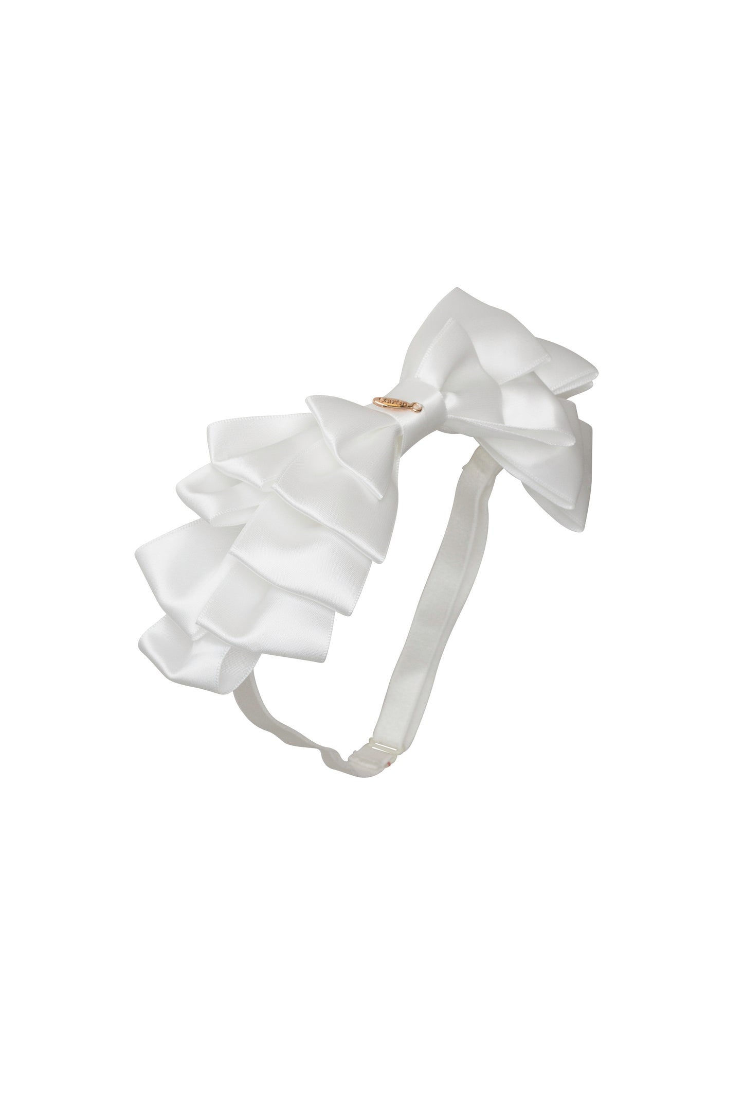 Pleated Ribbon Satin Wrap - White