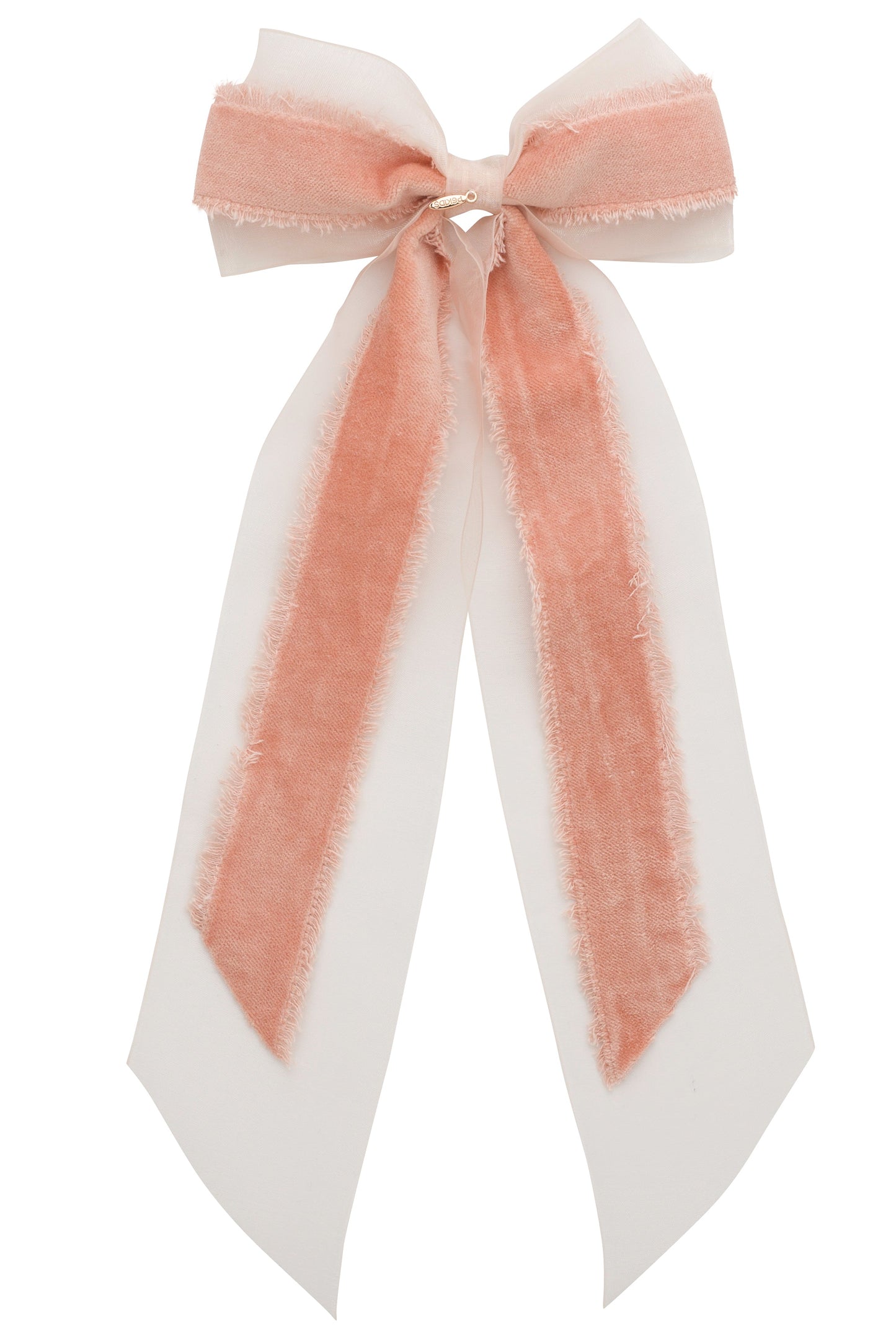 Primrose Princess Long Tail Bow Clip - Pink Salmon (Handmade in the USA!)