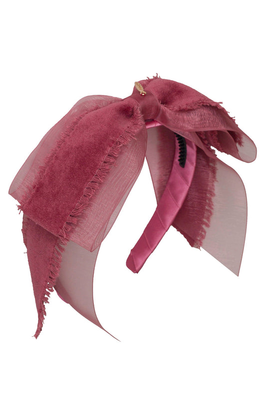 Primrose Bow Headband - Cranberry (Handmade in the USA!)