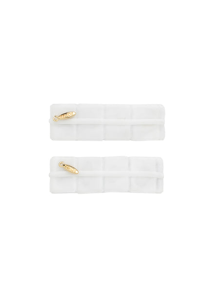 Pristine Pleats Clip Set of 2 - White