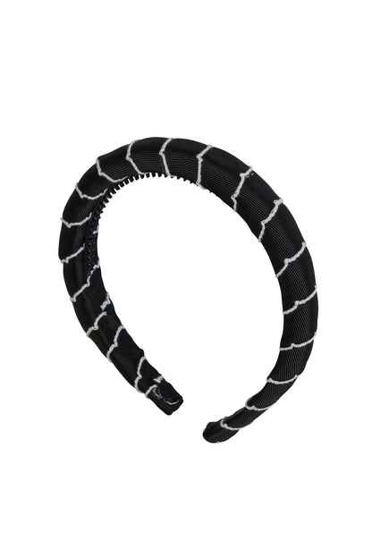 Puffed Moonstitch Headband - Black