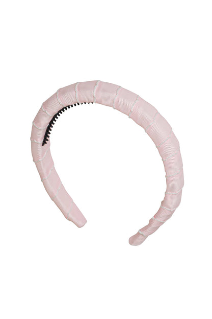 Puffed Moonstitch Headband - Powder Pink