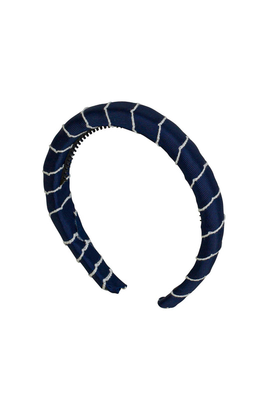 Puffed Moonstitch Headband - Navy