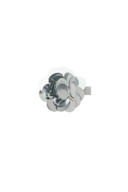 Sequin Blooms Clip - Silver