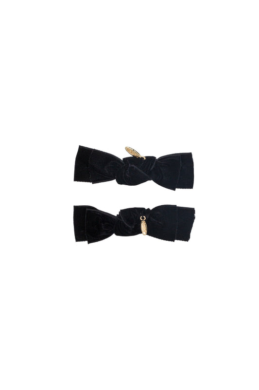 Velvet Ties Clip Set of 2 - Black