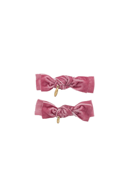 Velvet Ties Clip Set of 2 - Rose