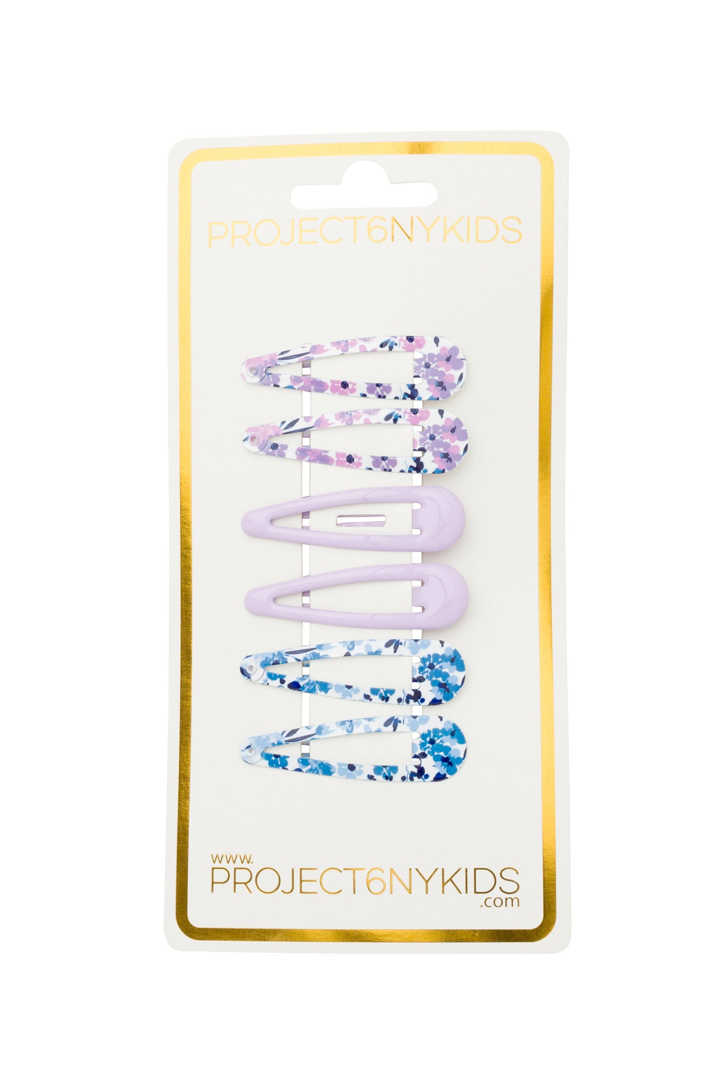 Snap Clips - *Basics*-  Floral Blue/Purple Set (6)