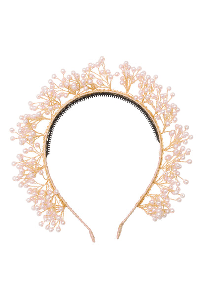 Baby's Breath Royal Headband - Pink Pearl