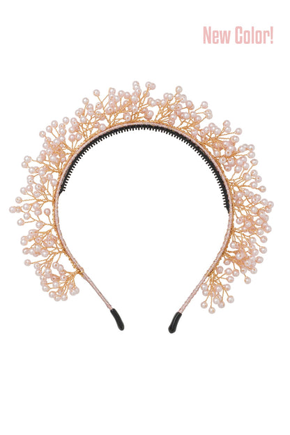 Baby's Breath Royal Headband - Pink Pearl