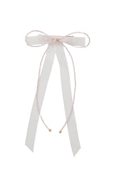 Dainty Fairy Beaded Bow - Pink