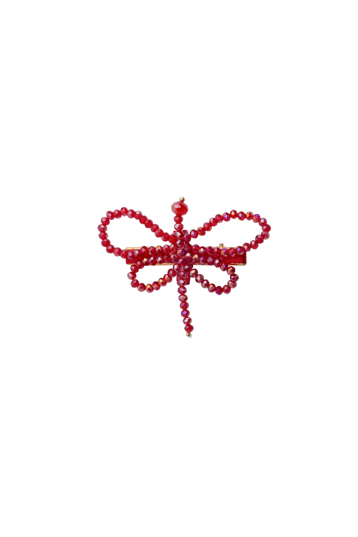 Glass Butterfly Clip - Red