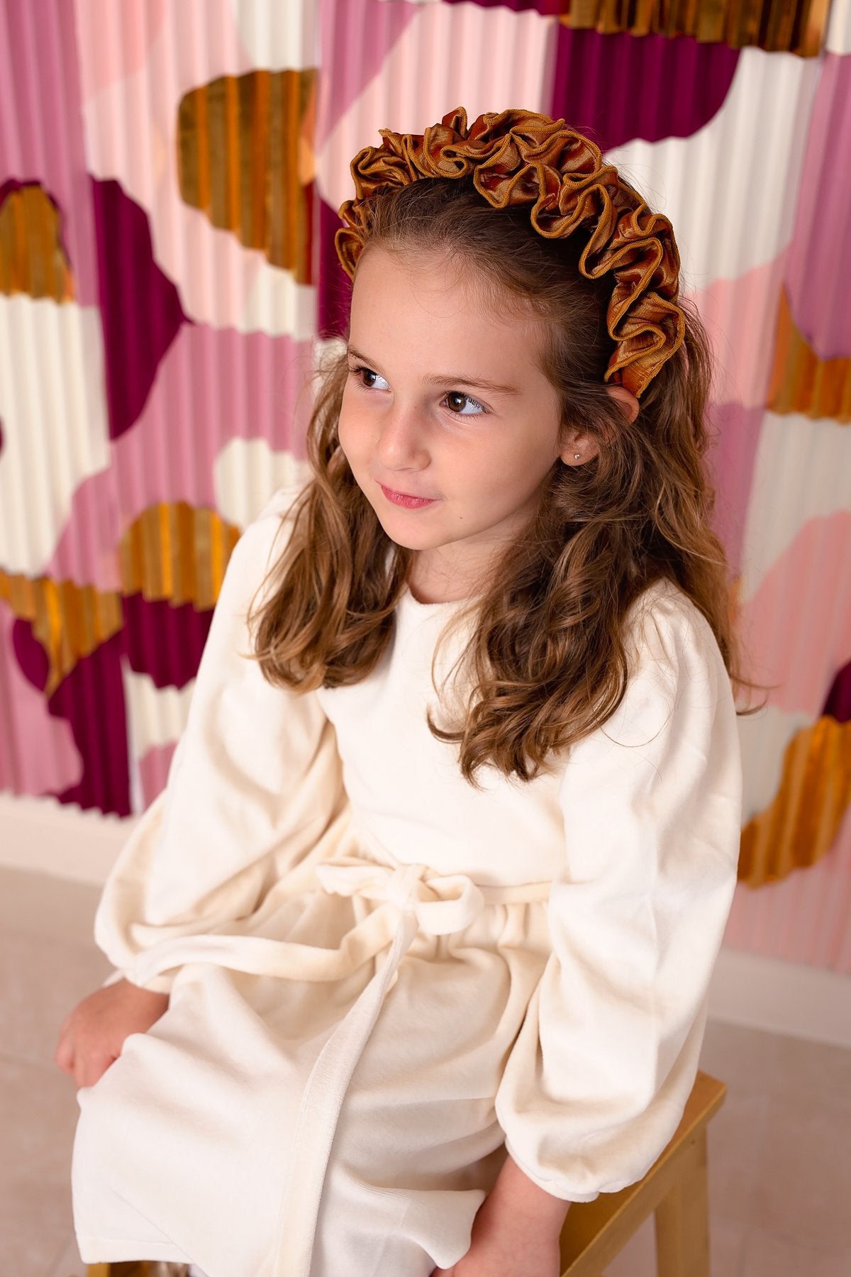 Wave Taffeta Headband - Gold