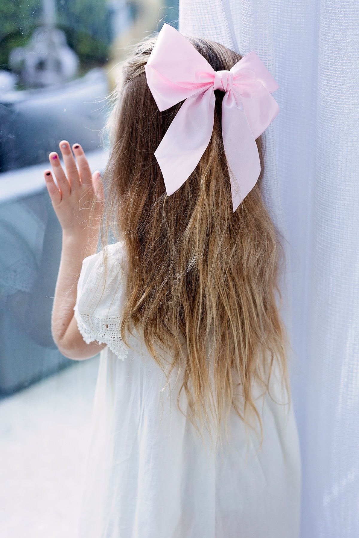 Oversized Bow Pony/Clip - Petal Peach - PROJECT 6, modest fashion