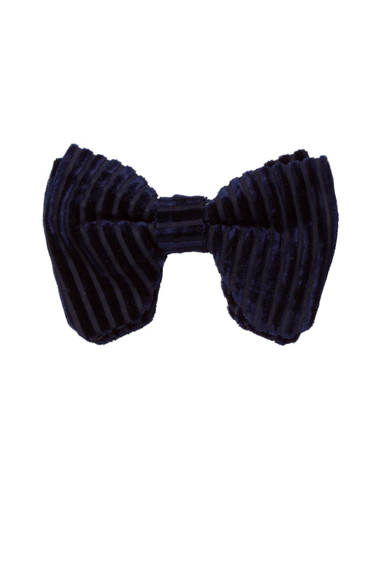 Beauty & The Beast Bowtie/Hair Clip - Navy Velvet Stripe - PROJECT 6, modest fashion