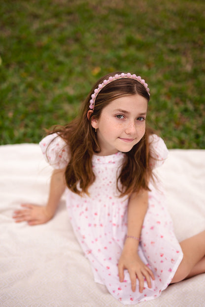 Uneven Marbles Headband - Peach