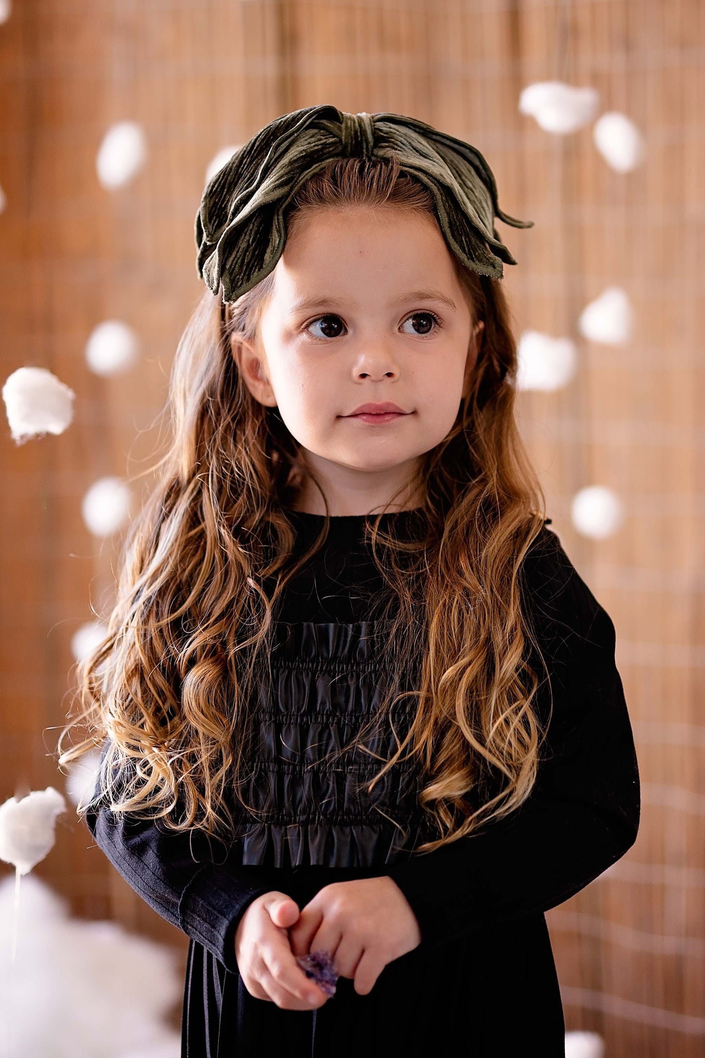 Winter Petals Headband - Berry Lines Velvet