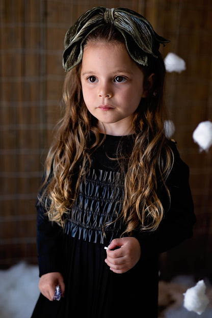 Winter Petals Headband - Black Velvet